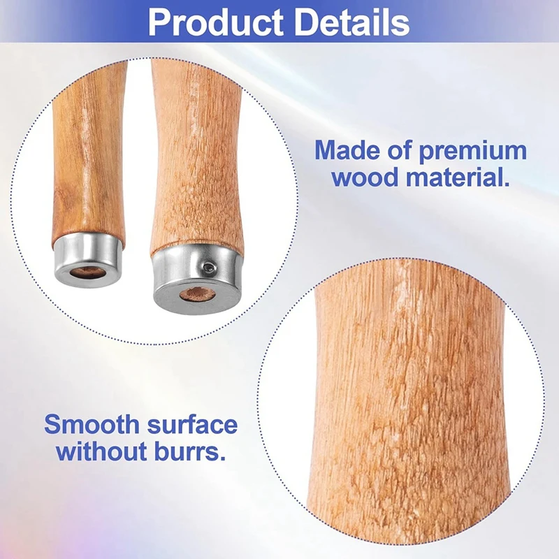 20Pcs Wooden File Handle With Strong Metal Collars,10Pcs For 6 Inch-8 Inch File + 10Pcs For 10 Inch-12 Inch File(2 Size)