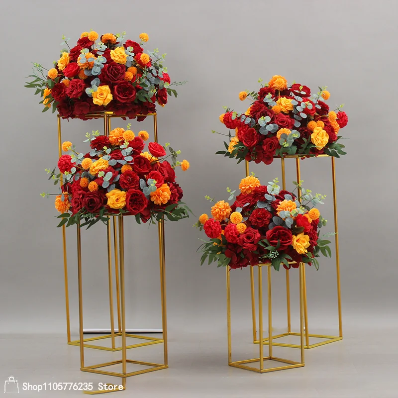 Maßgefertigter künstlicher Blumenball, luxuriöse Hochzeitstischdekoration, Rosen-Blumenarrangement, Party-Event, Gangdekoration, Blumendekoration – Detail 2