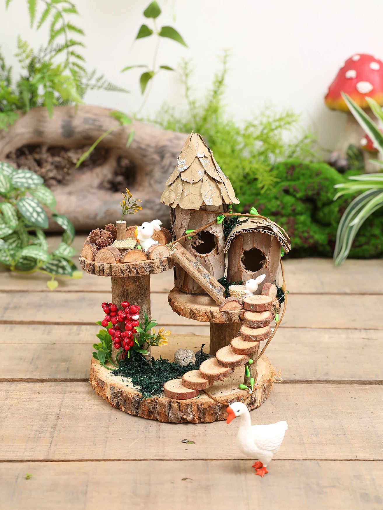 Kindergarten forest simulation animal small house countryside decoration micro landscape garden