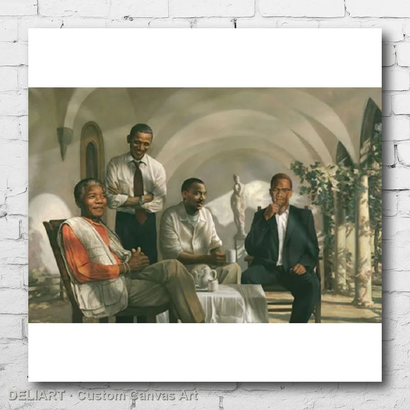 

CIVIL RIGHTS PIONEERS Canvas Poster - OBAMA MLK MANDELA MALCOLM X Custom Size Available Room Decoration Home Decor Wall Art