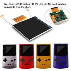 HISPEEDIDO-Kit de pantalla LCD para Gameboy Color GBC, pantalla IPS de 2023 pulgadas, píxeles Retro, HD, retroiluminación, sin necesidad de soldadura y carcasa embellecedora, 2,45 Real