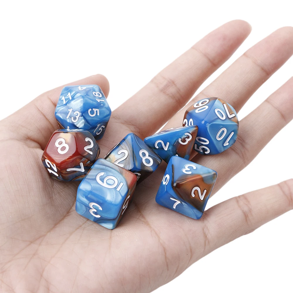 for RPG Dungeons for RPG DnD Playing Games D4 D6 D8 D10 D12 D20 Double-Colors Mixed Color Dice Acrylic Dice Polyhedral Dice