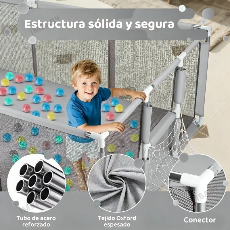 IMBABY Baby Pool 3-6Y Laufstall für Babys, Sicherheitstür, Kindersicherheitsbarriere, Kindersicherheit, Ozean, rechteckiges Muster