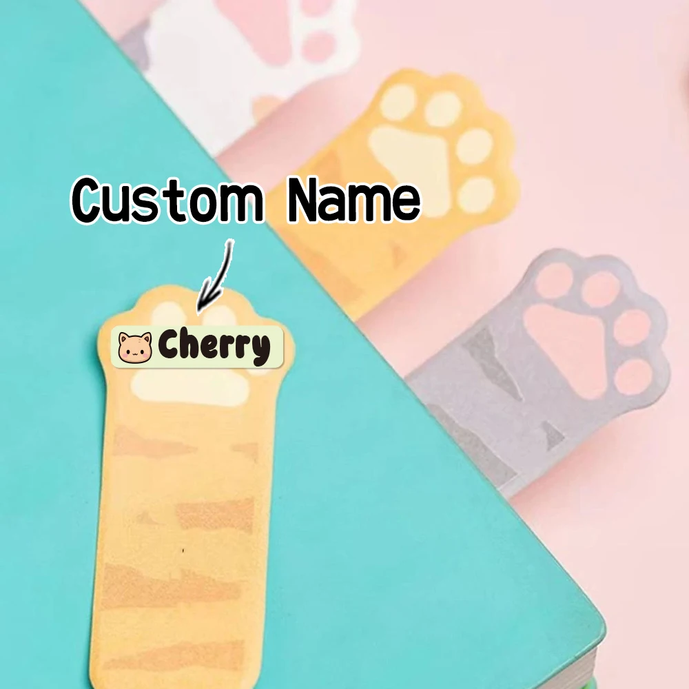 Custom kitten Name Sticker,Transparent Waterproof Stickers for Kids,diy Name Labels for School Bag Bottles Pen Box Mug Uniform