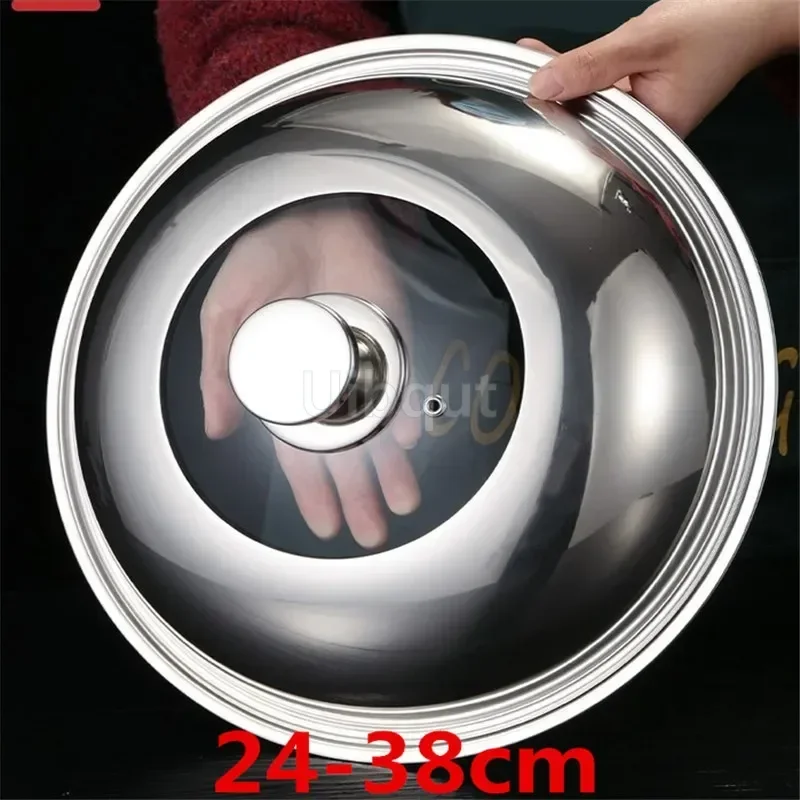 24-38cm Frying Pans lid Wok Pan Lids Stainless Steel Pot Lid General Pan Kitchen Glass Lid Tempered Frying Pan stove cover