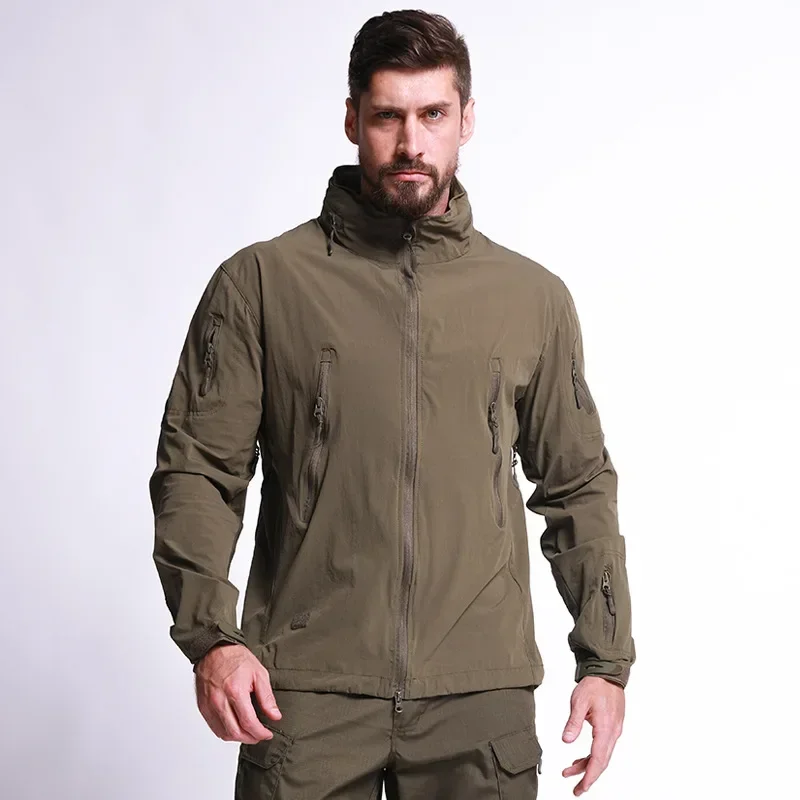 Hunting Jacket Hooded for Running Hiking Climbing Outdoor Sports Thermal Cycling Clothes 2024 New Windproof Apparel Riding Coat