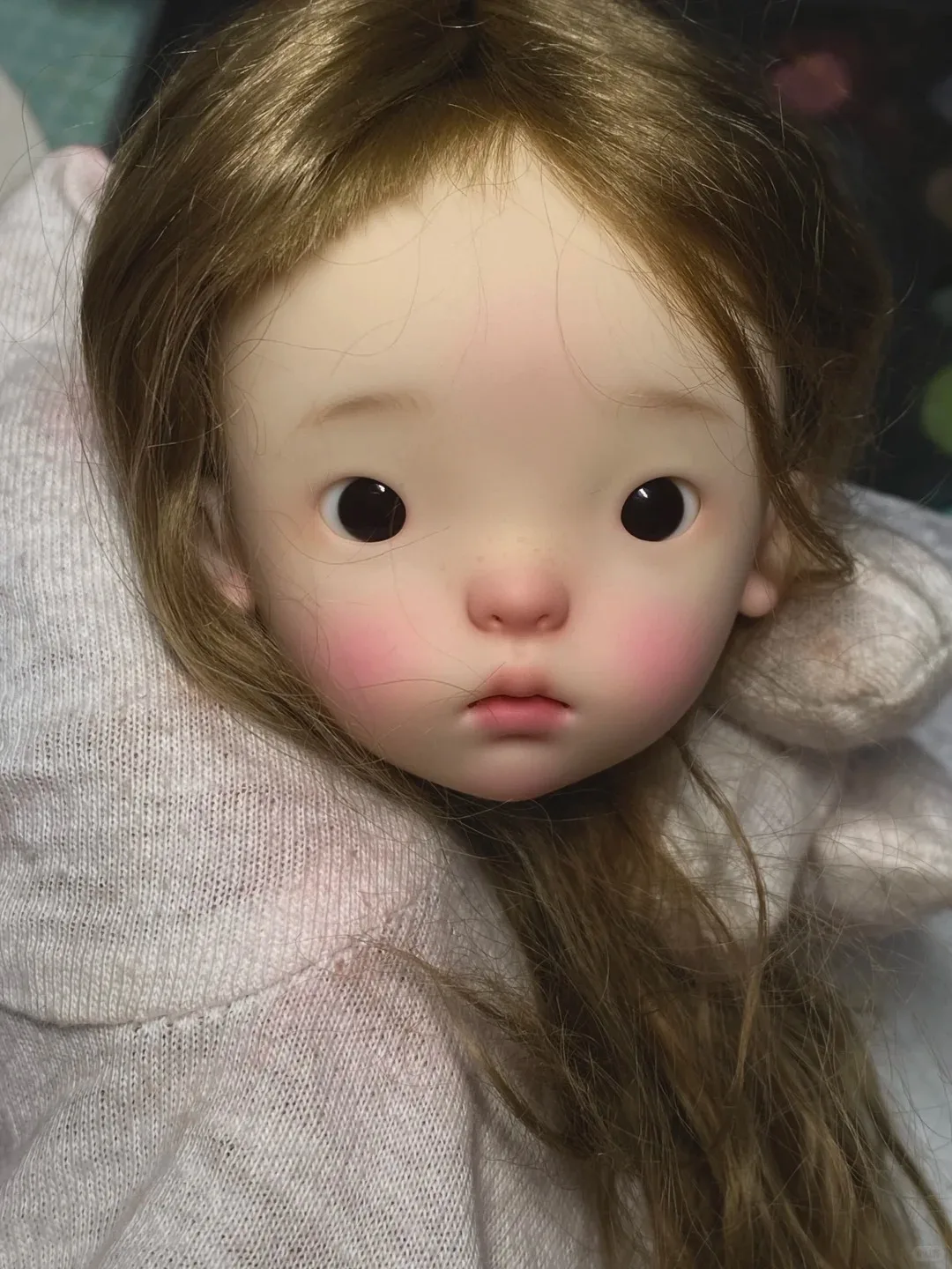 Parte de boneca de resina de cabeça de menina âmbar, cabeça de boneca de maquiagem bonita, presente de brinquedo para colecionadores, SD BJD, escala 1/6, 25 cm, alta qualidade