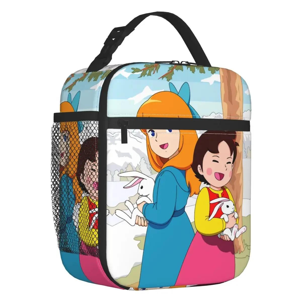 Heidi Cartoon Insulated Lunch Bag for Work School Alps Cartoon Mountain Portable Cooler Thermal Bento Box Women Kids