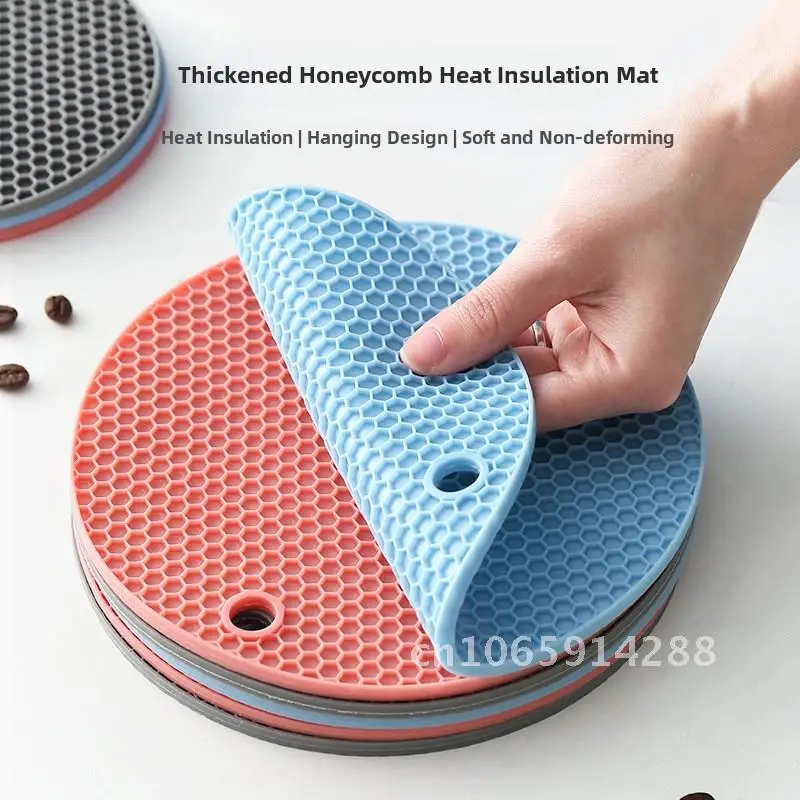 

Heat-Resistant Silicone Placemat Anti-Scalding Dining Table Mat Solid Color round Square Irregular Shape for Plate Bowl Coaster