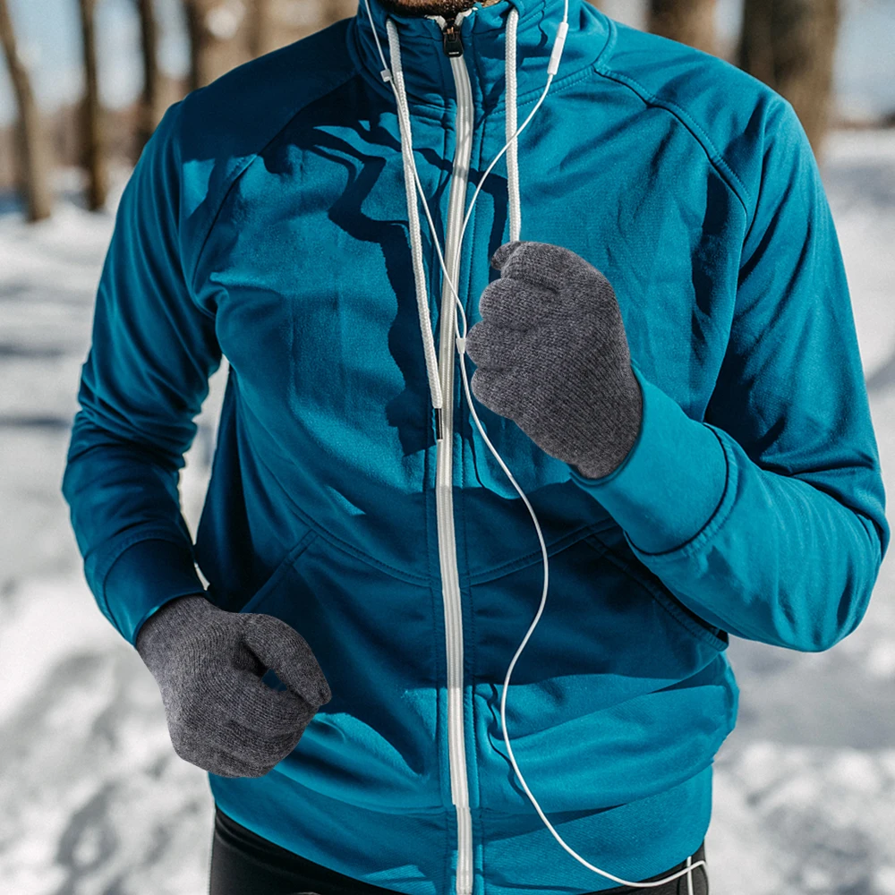 Guanti da uomo e da donna in cashmere con dita intere Touchscreen Sci invernale Snowboard Ciclismo Corsa Sport Scaldino Guanto elastico in morbida