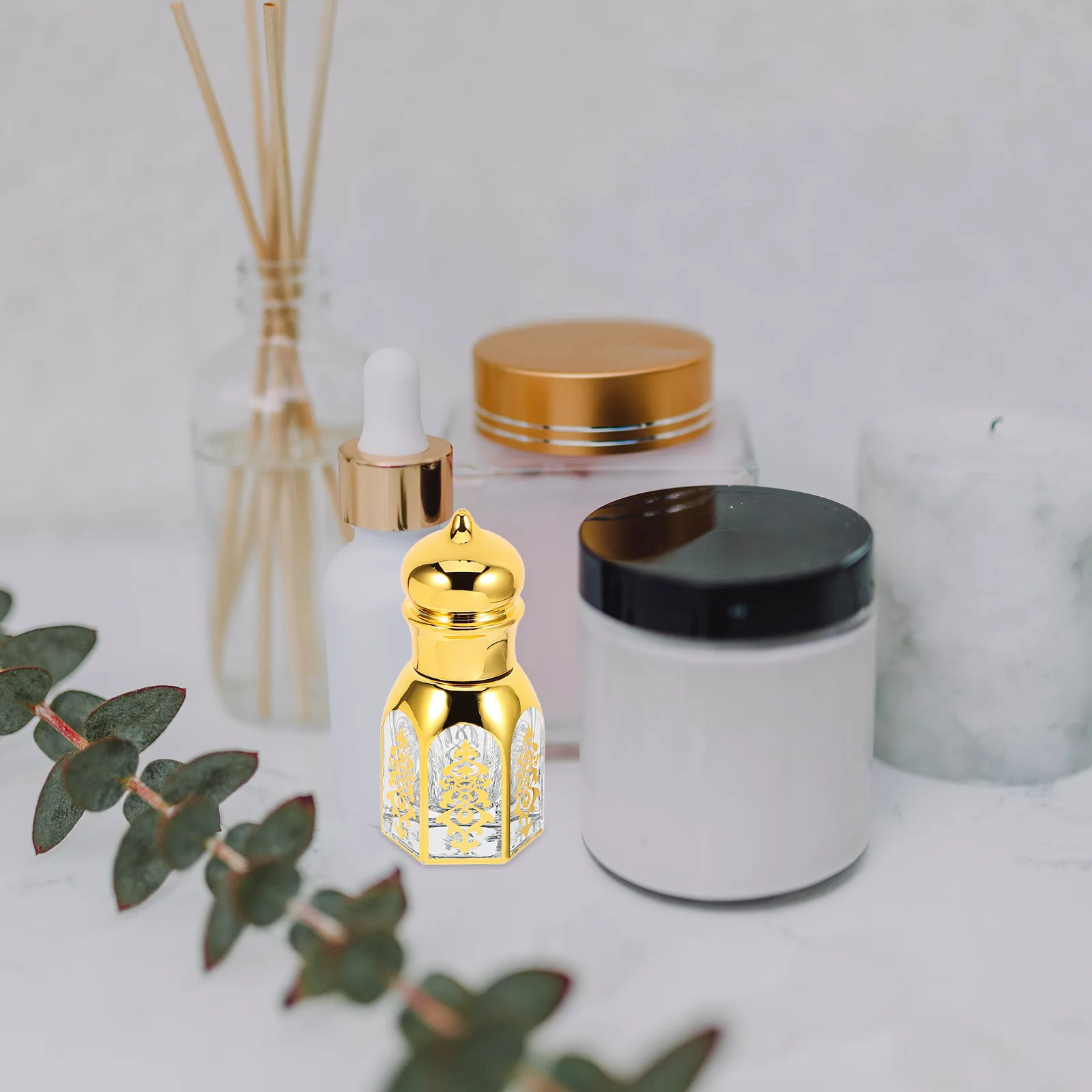 

2Pcs Glass Roller Bottles Mini Refillable Essential Oil Roll on Bottles Travel Perfume Bottle Portable Leakproof Design