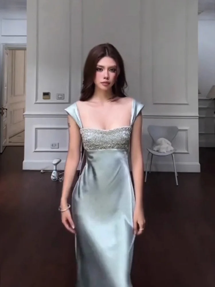 

Elegant plus Size Women's Satin Evening Gown Strapless Dress Luxury Style City Commute Date Party Ball Casual Travel Dress