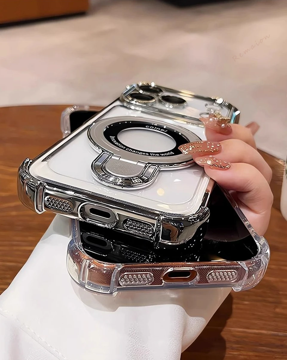 حافظة هاتف مغناطيسية مقاومة للصدمات لهاتف آيفون 17 Air 15 14 13 11 12 16 Pro Max 14 15 Plus Magsafe غطاء حماية من السيليكون #6