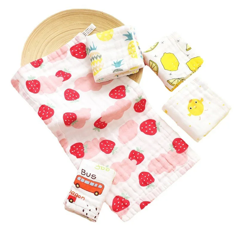 Baby Towel Cotton 6 Layer Gauze Newborn Baby Toddler Kids Face Towel Kids Soft Towel 8 Pieces in A Pack