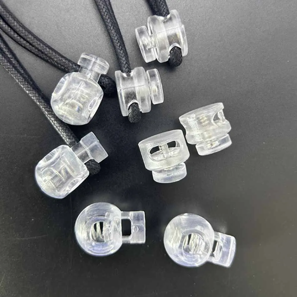 10pcs Plastic Spring Cord Lock Stopper Toggle Clip Rope Clamp Buckle for Bag Clothes Hat Shoelace Drawstring Sewing Accessories