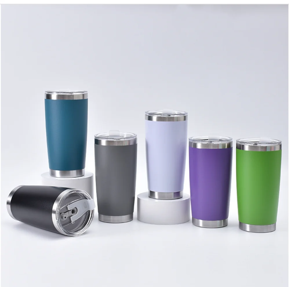 20oz Car Cup Spray 304 Stainless Steel Double-layer Vacuum Insulation and Cold Insulation Car Ice Cream Cup