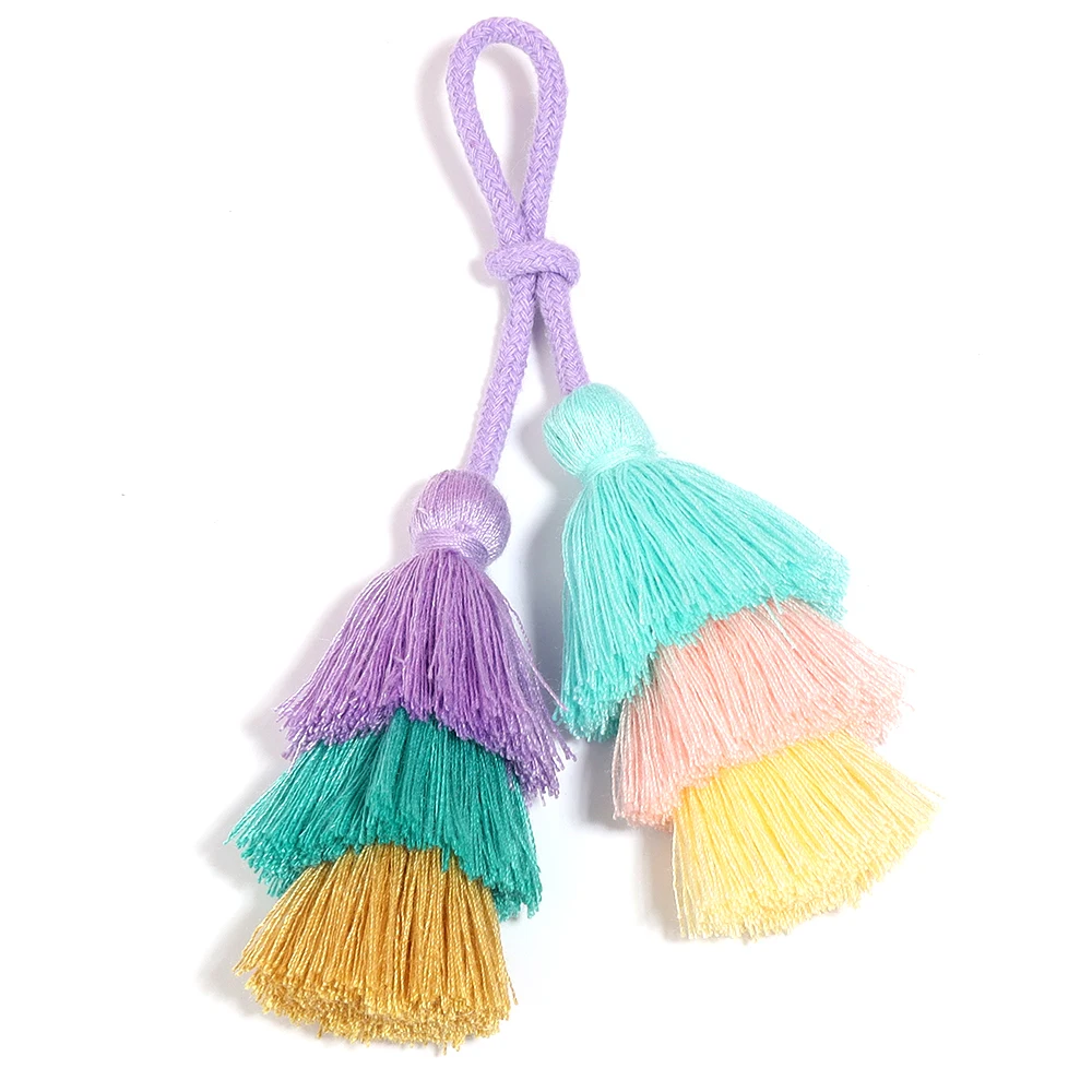 LOULEUR Double Headed Tassel Pendant For Fashion Bag Pendant Decoration Accessories DIY Crafts Gift Earrings Handmade Material