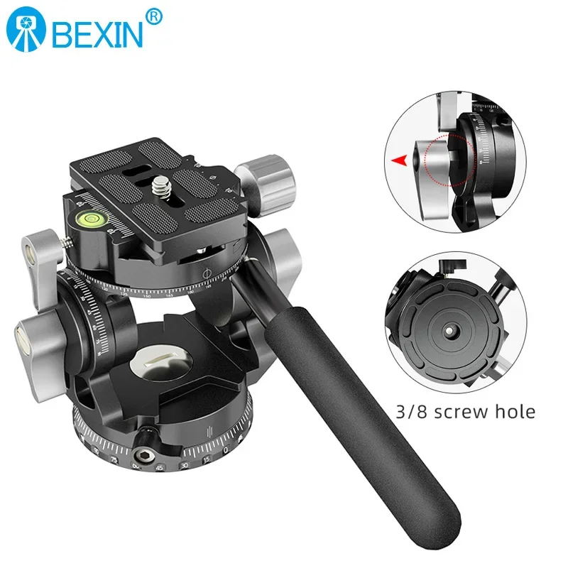 BEXIN SLR Camera Handle Hydraulic Gimbal Light and Convenient Damping Panoramic Clamp Seat Gimbal Dedicated for Bird Watching