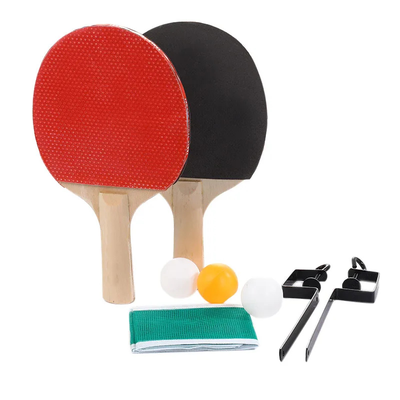 Ping Pong, rak jaring tiang, raket tenis meja berkualitas, Set rak jaring kereta Ping Pong dapat disesuaikan dengan 3 bola