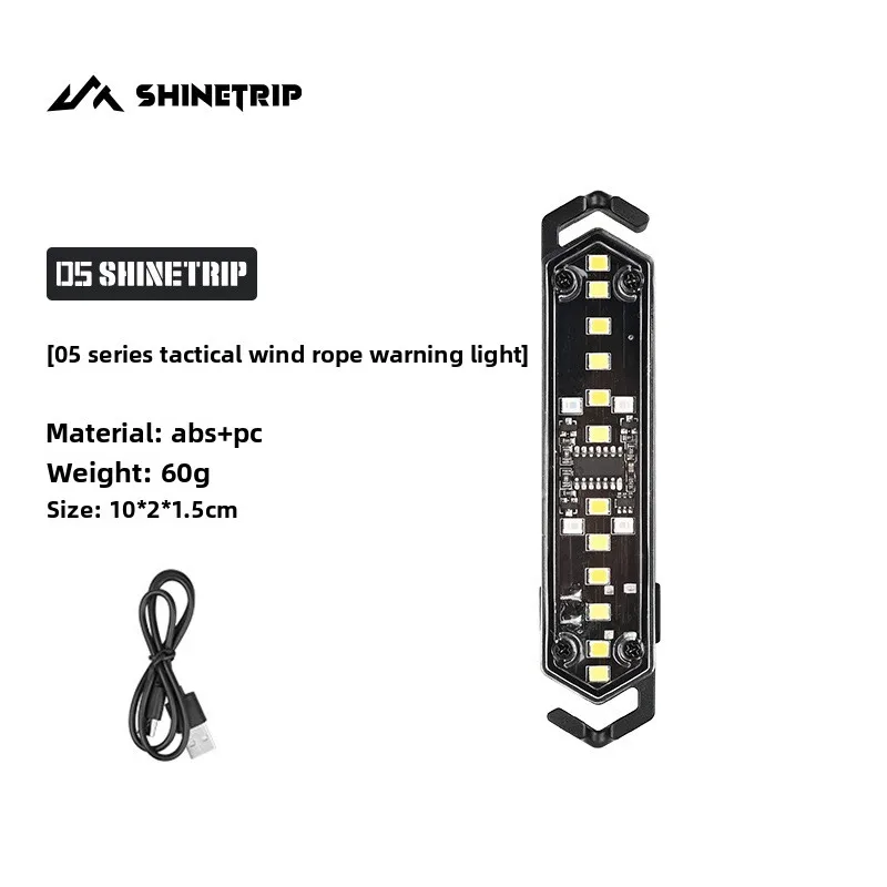 Portable Tactical Guy Rope Warning Light with Two-Way Magnetic Fixing, LED Button-Controlled Waterproof Lamp for Camping and