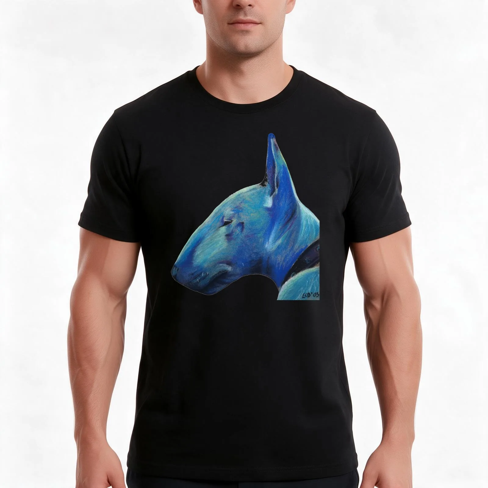 Blue Bully T-Shirt, Summer Casual Cotton Tee, Oversized Streetwear Tops, Vintage Graphic Print, Loose Fit Short Sleeve
