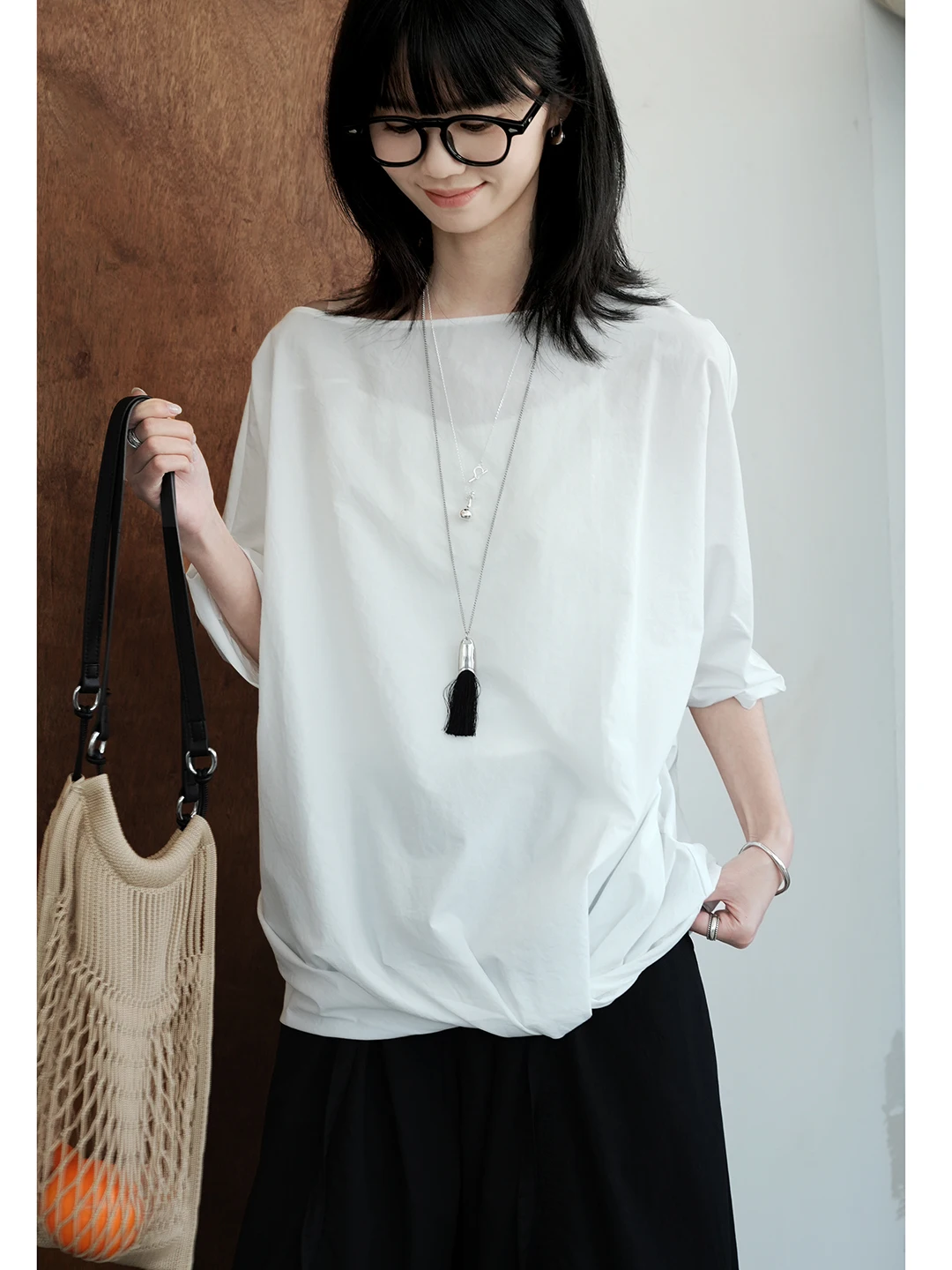 

Коврик ODE Sle Design Sense с заниженными плечами Свободный круглый Ne Five Sve Cotton irt Женский топ из хлопка