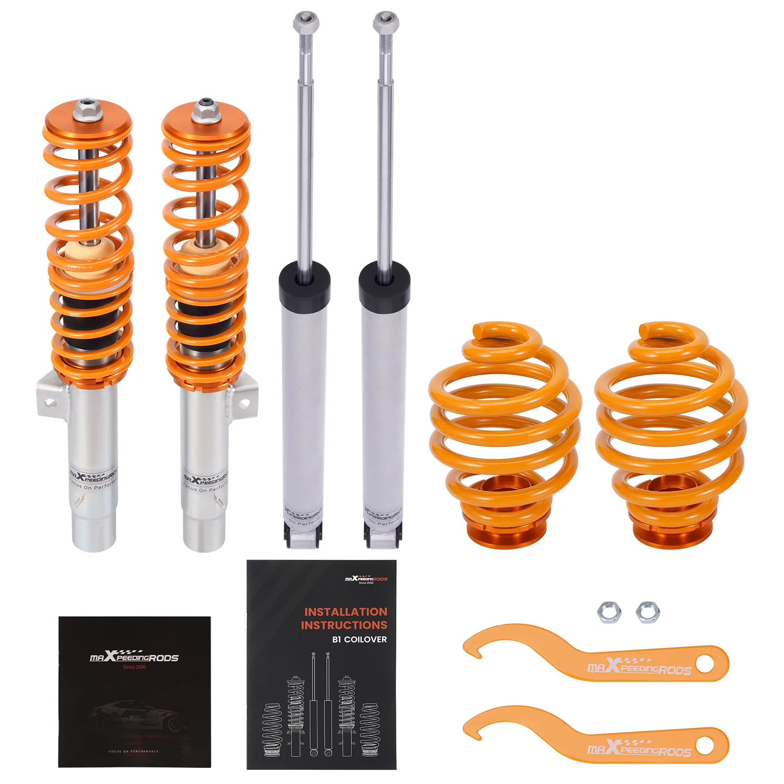 Verstelbare schroefveerophanging voor 3-serie E46 320i 325i 328i 330i 320d 330d, schroefveerkit