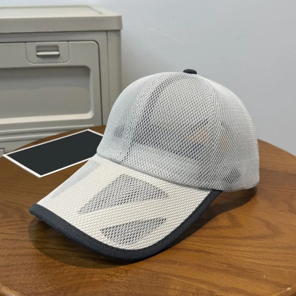 Men Baseball Cap Adjustable Elastic Buckle Breathable Mesh Sweat-Wicking UV Protection Sun Hat for Outdoor Sports