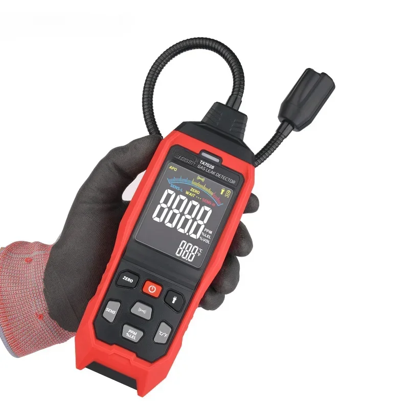 Combustible Gas Detector TA702B Portable Gas Leak Detector Natural Gas Leak Detector Analog Bar + Digital Display