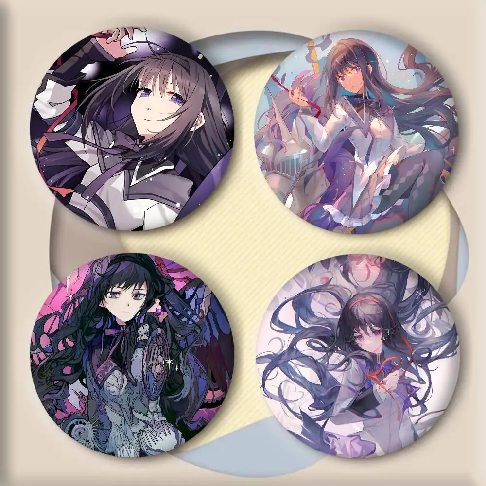 Anime P-Puella Magi M-Madoka Magica Akemi Homura Round badge lapel pin backpack clothing jewelry accessories gift brooch