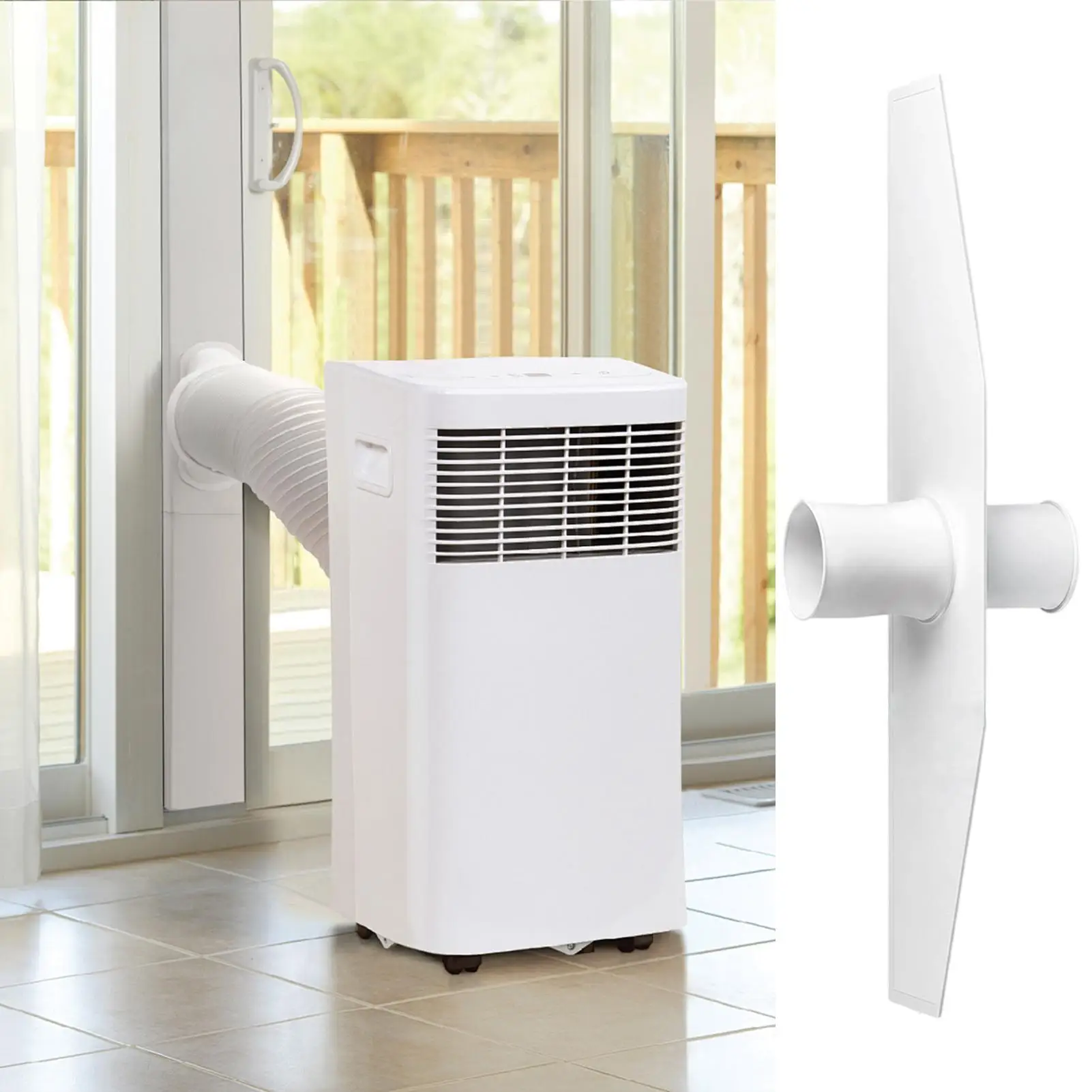 Portable AC Window Vent Kit Waterproof Zipper Opening Insulation Panel Portable AC Unit Window Kit for Indoor Home Kitchen