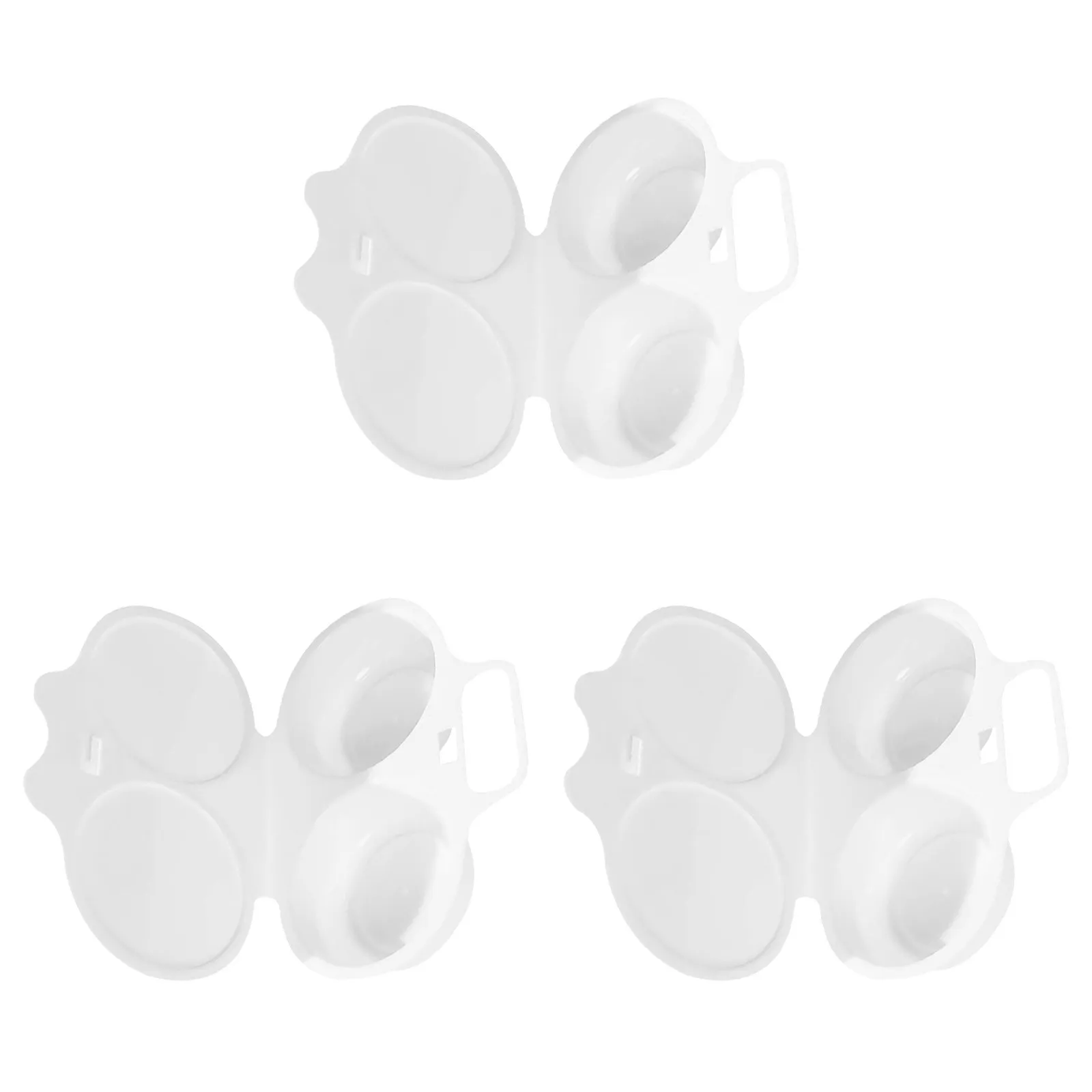 3Pcs Portable Microwave Egg Poacher Steamer Egg Cooking Mold for Poached Steamed Eggs Quick Daily Use Reusable Compact Kitchen