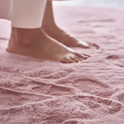 Fluffy Rabbit Fur Living Room Rug O SHI CAR