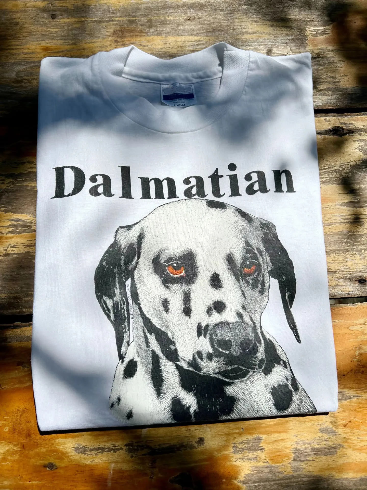 Healing Spot Dog White Short Sleeve T-Shirt Couple's Top Cotton Breathable round Neck Summer Fashion Men's Women's Tee