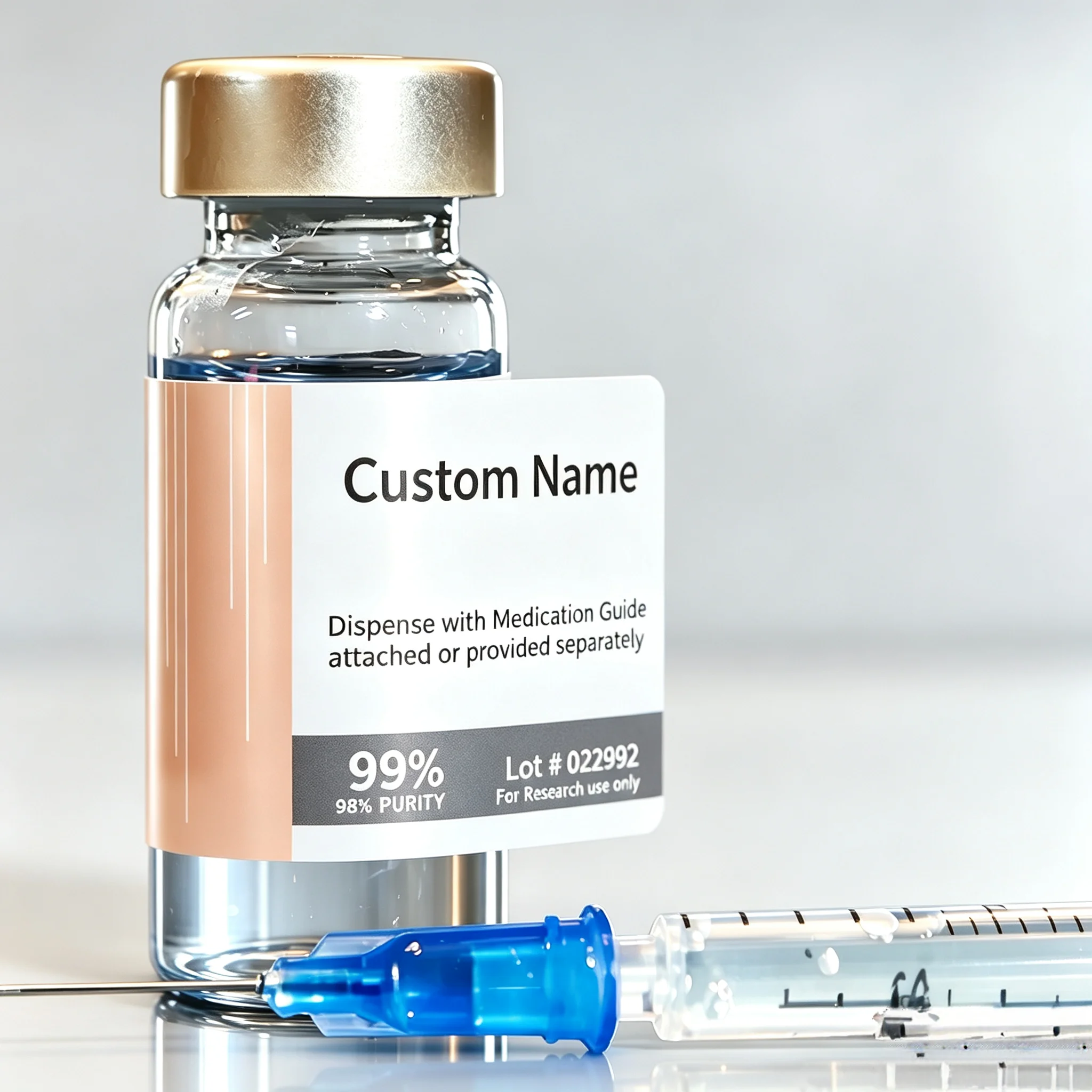 Precision Printed Waterproof Self Adhesive Peptide Vial Labels,High Temperature Resistant Stickers for Injectable Health Supple