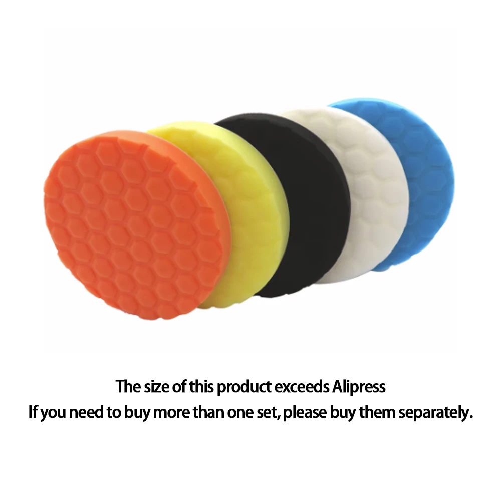 7 Inch 5pcs/Set Sponge Polishing Pad Waxing Buffing Pad Kit Compound Auto Car Polisher Tool