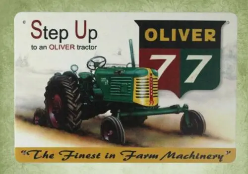 outdoor wall art Oliver 77 Step Up Oliver tractor tin metal sign