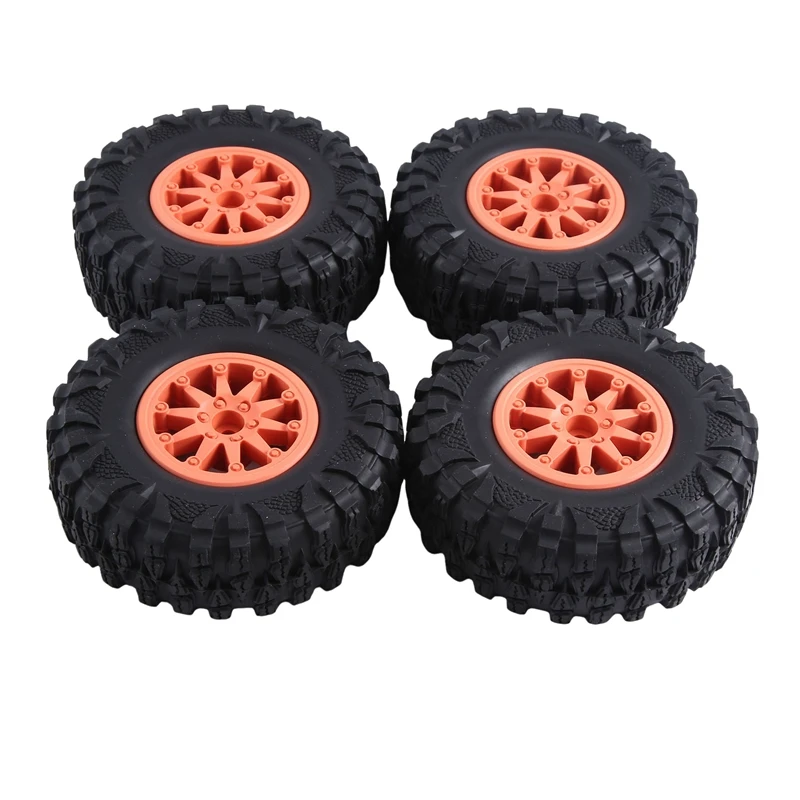 4PCS 2.2 Inch Nylon Plastic Beadlock Wheel 4.72In/120Mm Tire With 12Mm Combiner Hex For 1/10 RC Rock Crawler Parts