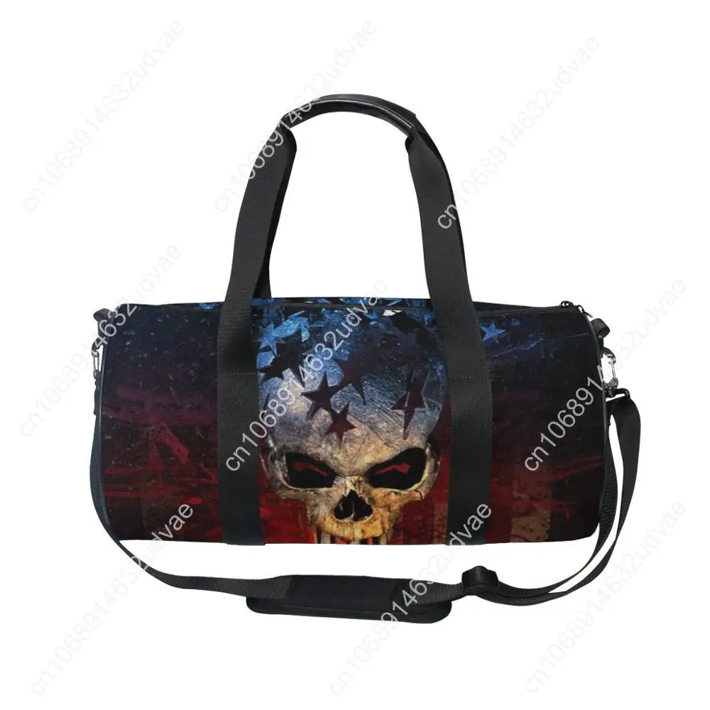 Sports Training Gym Bag Waterproof Travel Bags Skull Printing Big Cabin Luggage Black Color Weekend Duffle Bags Sac 2020