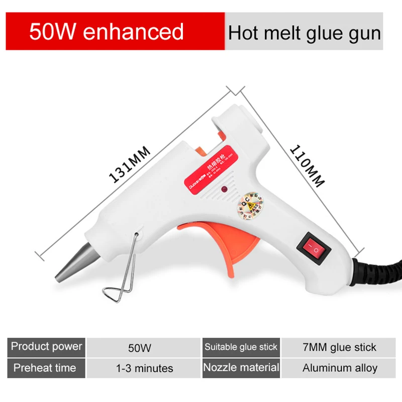 50/70W Hot Melt Lijmpistool Power Stick Grote Handje Kerst Decoreren Gereedschappen Lijmpistool Stok 7MM