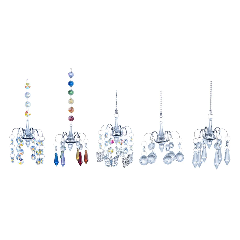 

Prism Faceted Crystal Pendant Clear Hanging Prism Sunburst Suncatcher for Gift