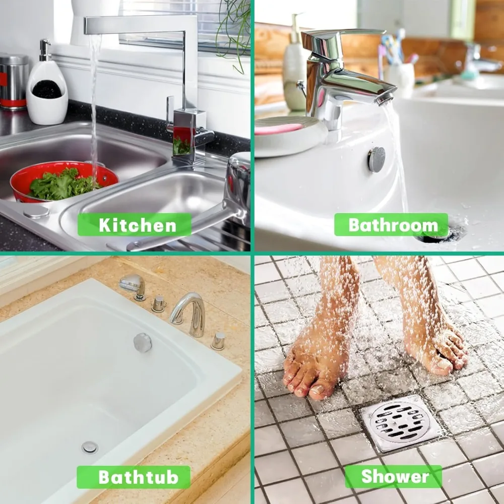 Drain Snake Hair Drain Clog Remover - 3 Pack Shower Snake Sink Unclogger Tool with Exquisite Packaging (Green)