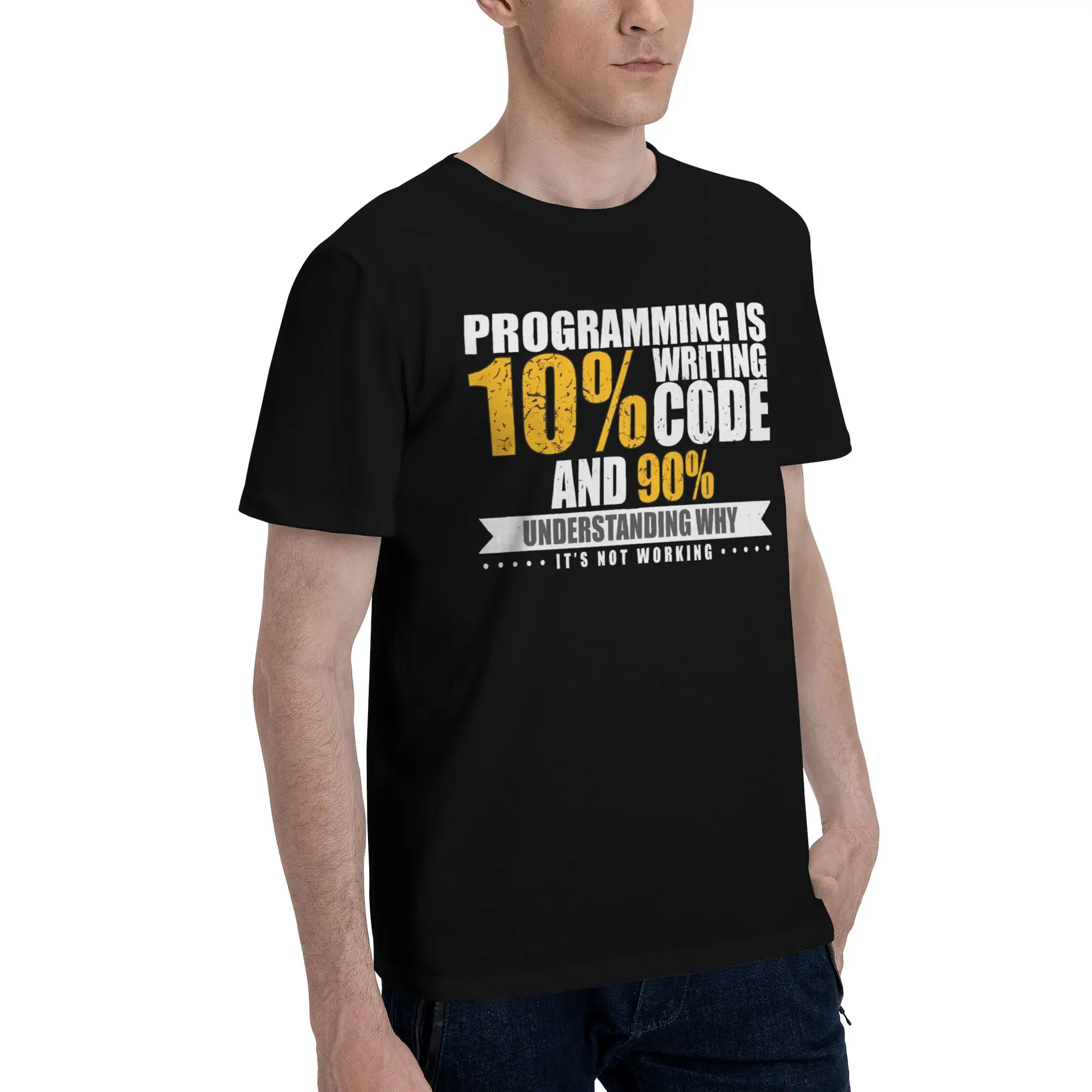 Men T-Shirt Funny Programming Quote Cotton Tee Shirt Short Sleeve Programmer Software Developer  T Shirt Round Collar Clothing