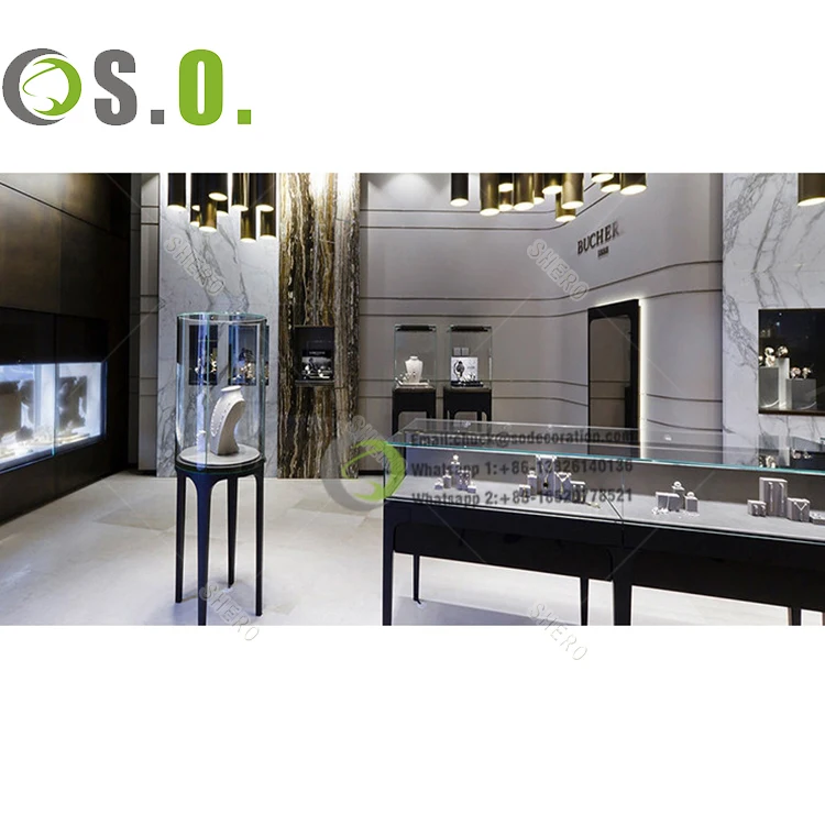 Custom.Custom Design Mall Jewelry Shop Counter Wall Jewelry Showcase Mirror Backing Glass Cabinet Shopping for Jewelry Online