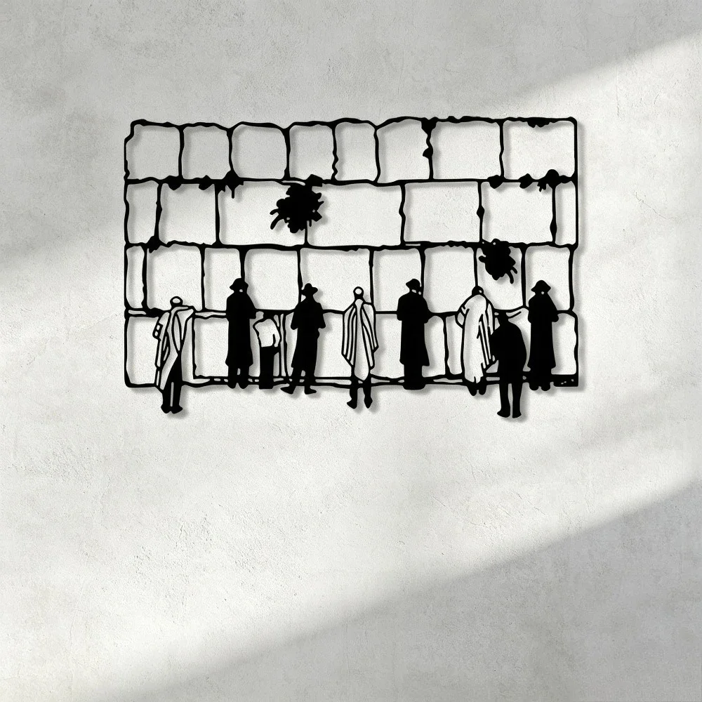 CIFBUY Iron Wall Art Holy Kotel Jerusalem Silhouette Metal Sculpture Hanging Plaque Rustproof Home Decor view 4