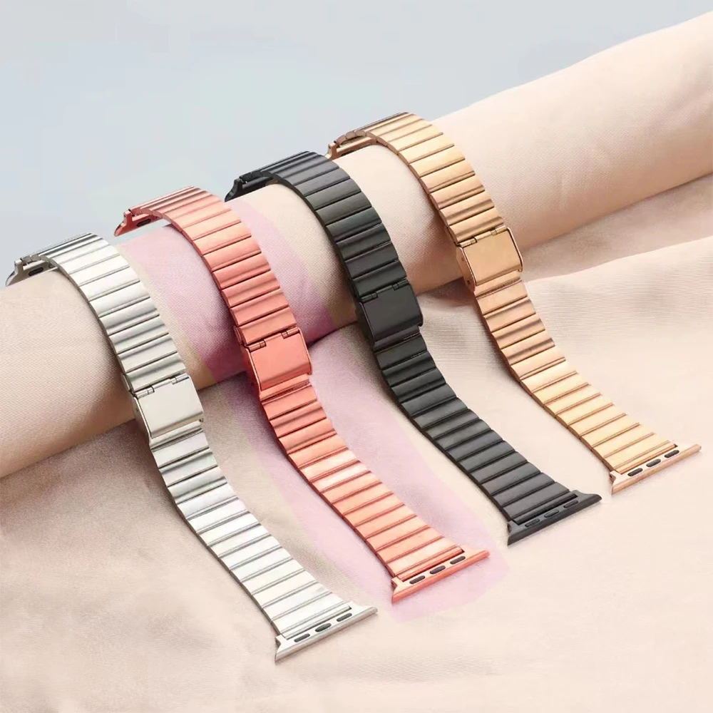 

Ремешок металлический для Apple Watch Series 9/8/7/6 49/41/45 мм, браслет из нержавеющей стали для iWatch Series SE/5/4/3/2/1 38/42 мм 40/44 мм