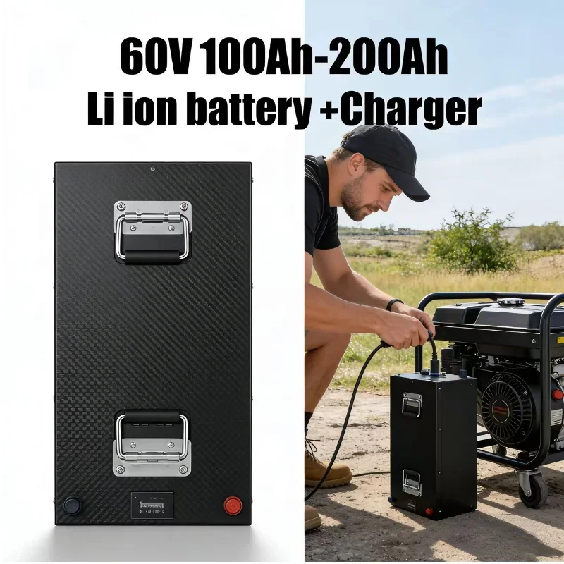 

60V Li-ion Battery Pack (20Ah-100Ah) with Charger High capacity rechargeable battery for 1KW‑5KW inverters, solar energy system