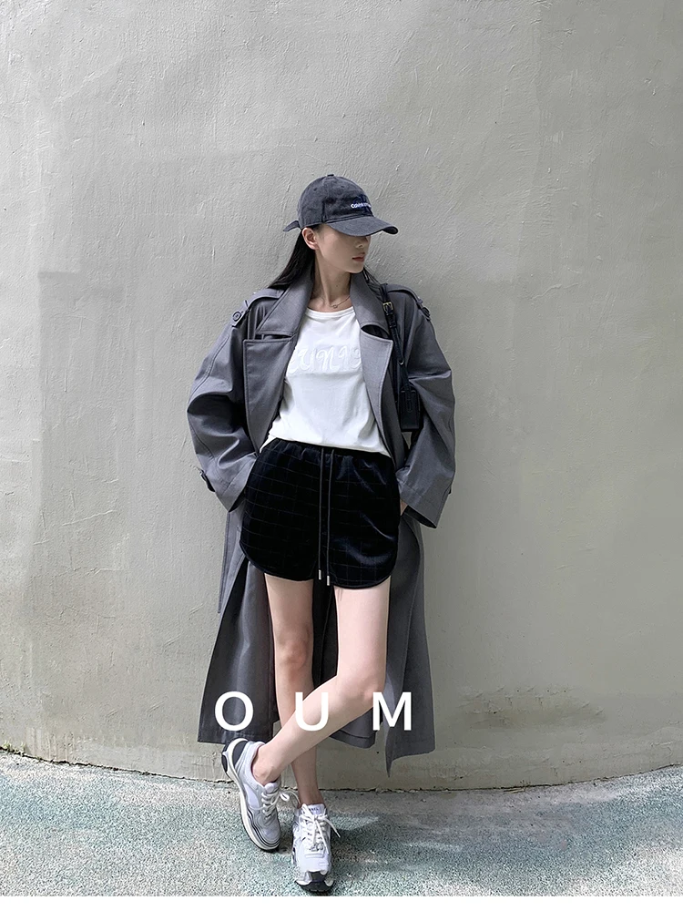 Lautaro Spring Autumn Oversized Khaki Long Grey Trench Coat for Women Double Breasted Loose Casual Korean Fashion Overcoat 2024 31 Saf8ce3f80fc54d158b7a5dae0f1fec1fT