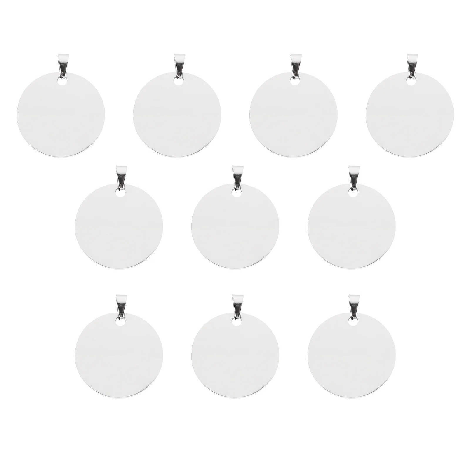 

10pcs Tag Pendant Blank Titanium Steel Engraving Charms Distinctive Stamping Tags Pet ID Necklace Keychain Jewelry