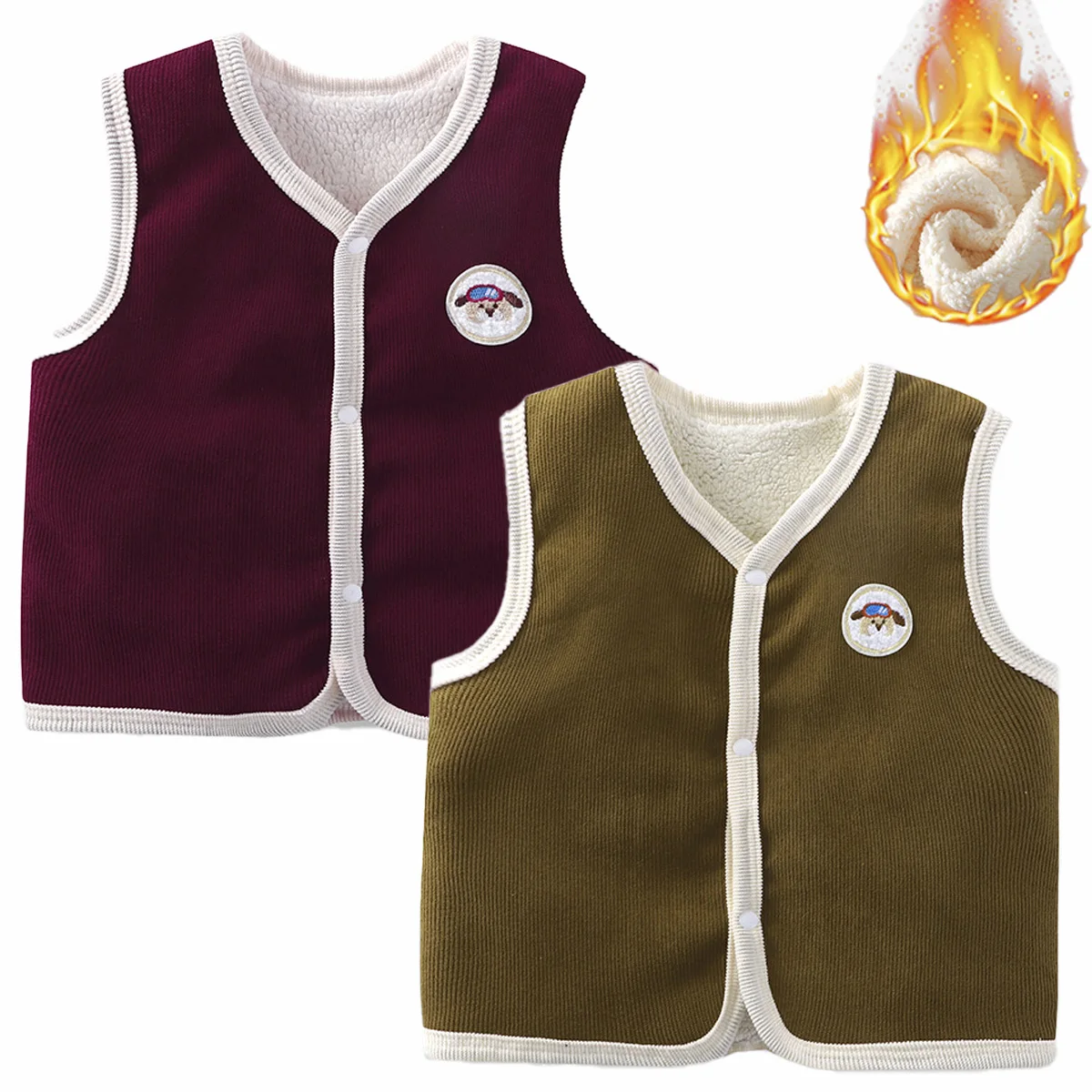

Autumn Winter Kid Vest Fur Baby Girl Boy Clothes Waistcoat Toddler Coat Jacket Sleeveless Children Thick Snow Wear Casual Outfit